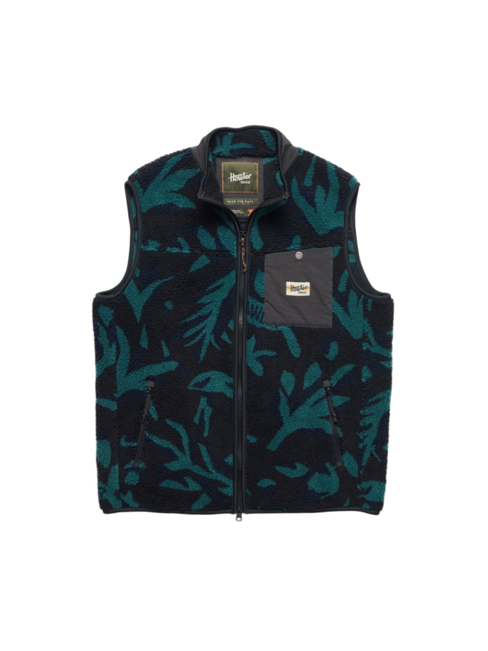 Howler Brothers Chisos Fleece Vest Men’s XXL Black Pattern Zip Sherpa NWT